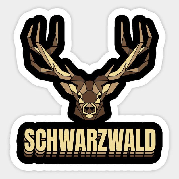 Schwarzwald Hirsch Geweih Low Polygon Schwaben Sticker by Foxxy Merch